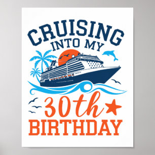 Póster Crucero hacia mi cumpleaños número 30 Crucero fami