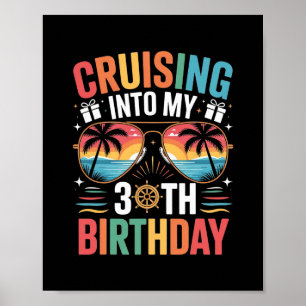 Póster Crucero hacia mi cumpleaños número 30 Crucero fami