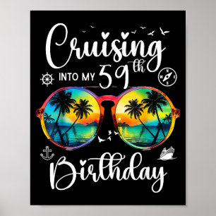 Póster Crucero hacia mi viaje de cumpleaños 59 Vacaciones