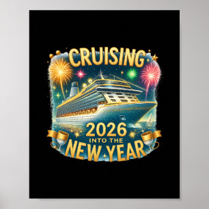 Póster Crucero para el Año Nuevo 2026 Vacaciones en Cruce