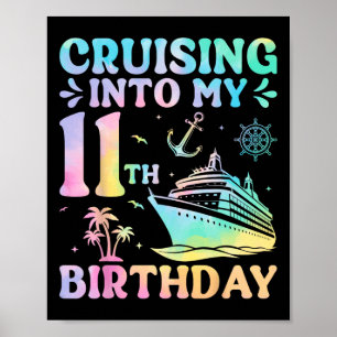 Póster Crucero para mi viaje de cumpleaños número 11 11 a