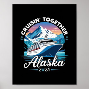 Póster Crucero por Alaska 2025 Familia Amigos Grupo Alask