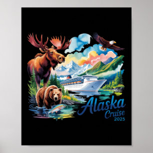 Póster Crucero por Alaska 2025 para Familias Amigos y Gru