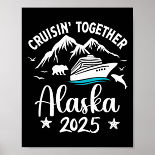 Póster Crucero por Alaska 2025 Vacaciones de Verano Famil