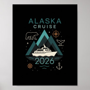 Póster Crucero por Alaska 2026 - Viaje de Vacaciones Fami