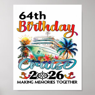 Póster Crucero por el 64 cumpleaños 2026 Crucero familiar