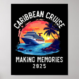 Póster Crucero por el Caribe 2025 Recuerdo Familiares Vie
