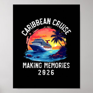 Póster Crucero por el Caribe 2026 Recuerdo Familiares Vie
