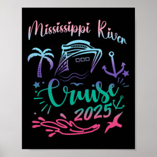 Póster Crucero por el río Mississippi Vacaciones familiar