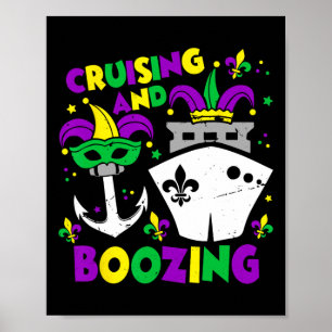 Póster Crucero Y Boozing Mardi Gras Cruise Mating Fa