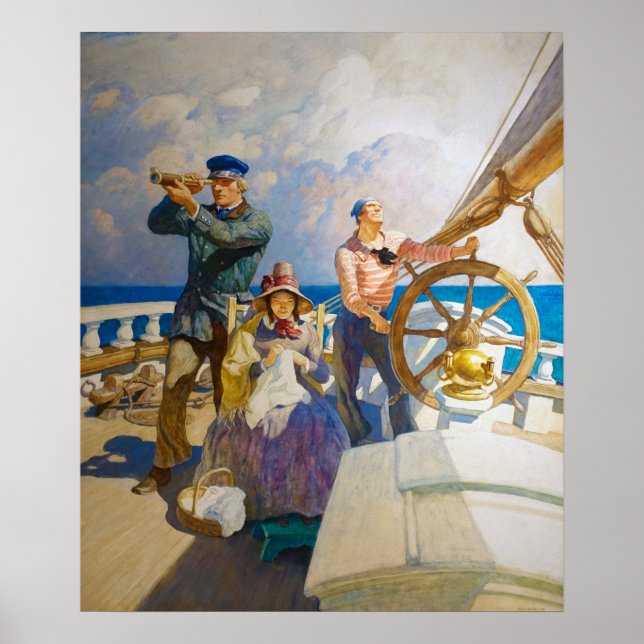 Póster Cruceros por Newell Convers Wyeth (Frente)