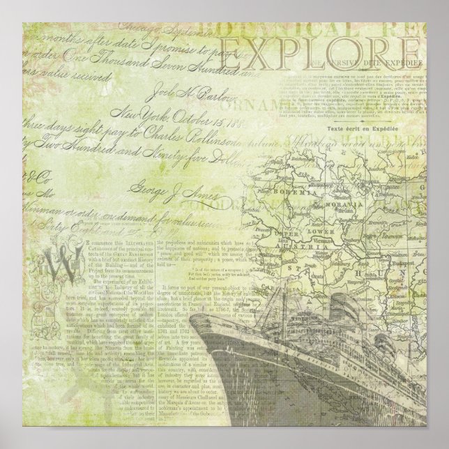 Póster Cruceros Vintage. (Frente)