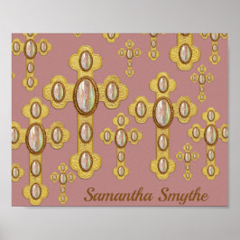 Póster Cruces buceados con 6 ópalos falsos -