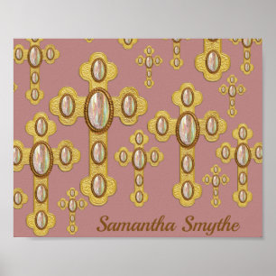 Póster Cruces buceados con 6 ópalos falsos -