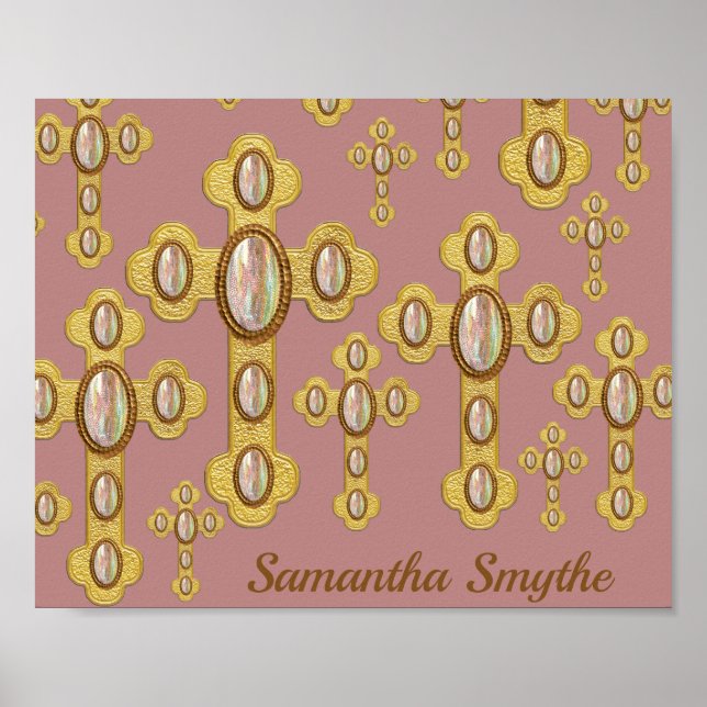 Póster Cruces buceados con 6 ópalos falsos - (Frente)