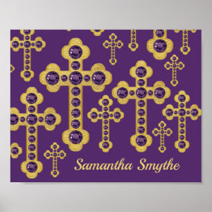 Póster Cruces con 12 Falsas Amatistas -