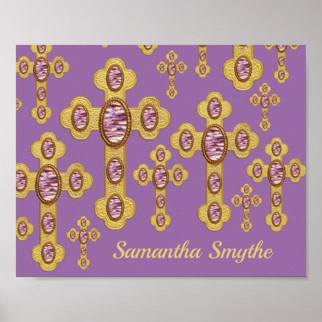 Póster Cruces con 6 falsos ácidos púrpura - (Frente)