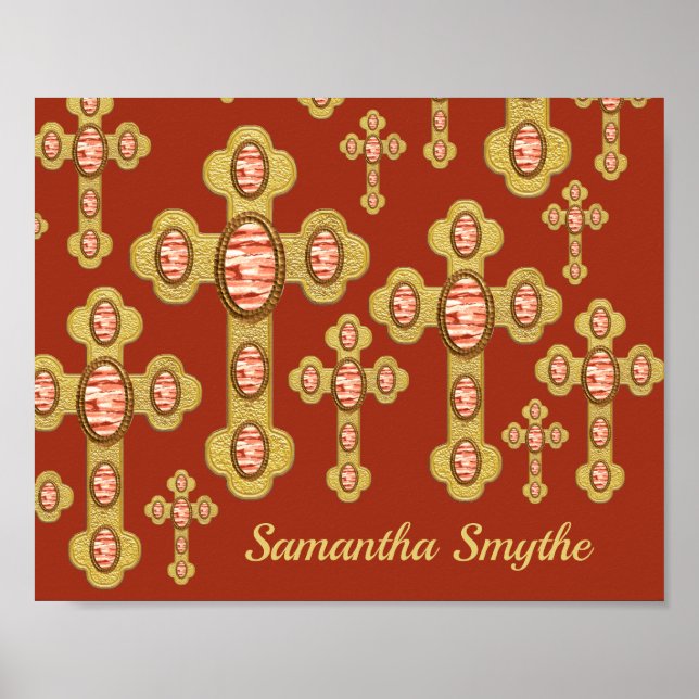 Póster Cruces con 6 falsos ácidos rojos - (Frente)