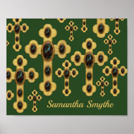 Póster Cruces con 6 piedras falsas -