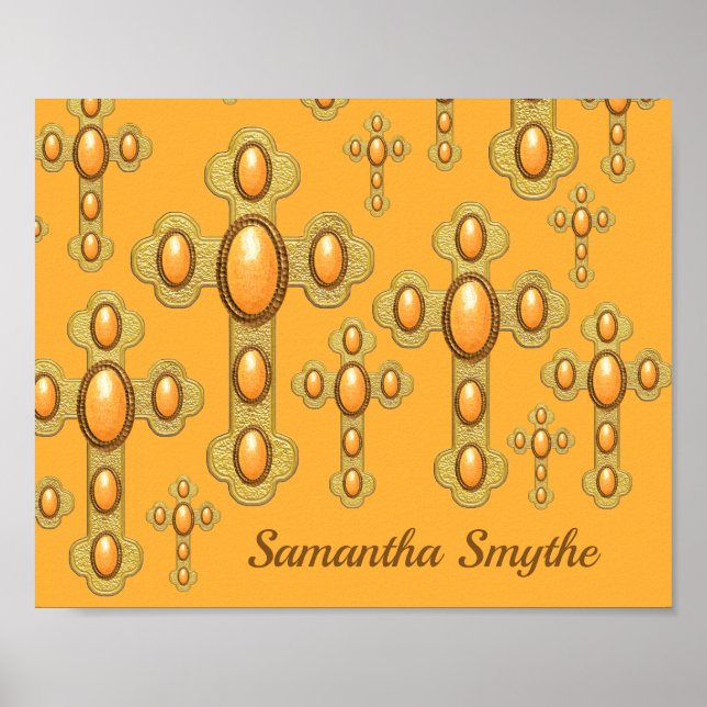 Póster Cruces con brotes con 6 Falso Sardónice - (Frente)