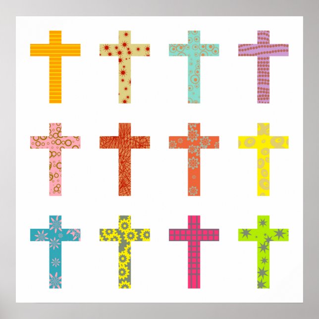 Póster Cruces con patrones (Frente)