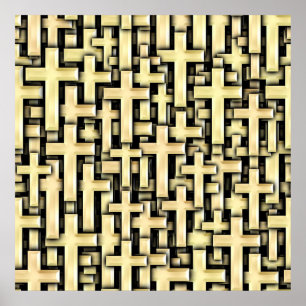 Póster Cruces dorados