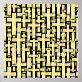 Póster Cruces dorados