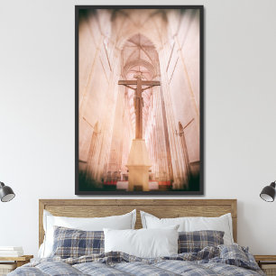 Póster Crucifijo detrás del altar del Monasterio de Batal