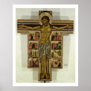 Póster Crucifixión con las historias de la pasión,