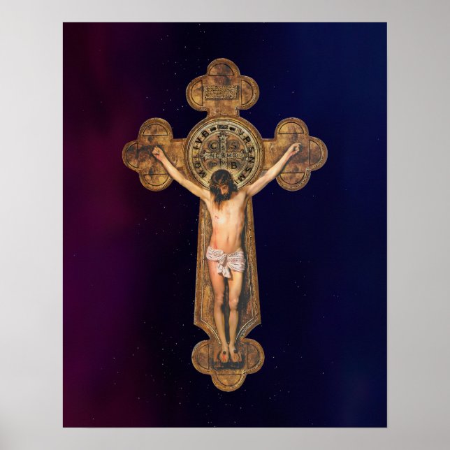 Póster Crucifixión de la pasión de Jesucristo Cruz de San (Frente)