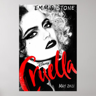 Póster Cruella 2021 Emma Stone vertical