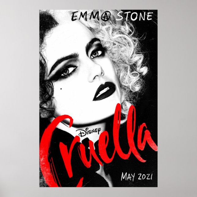 Póster Cruella 2021 Emma Stone vertical (Frente)