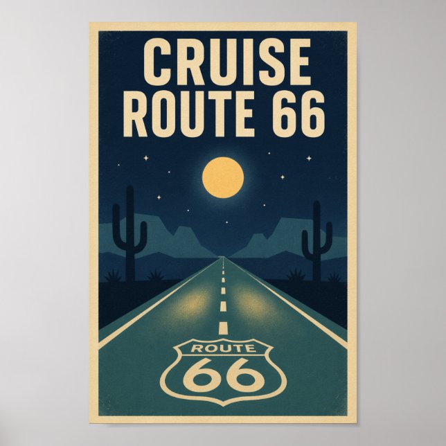 Póster Cruise Route 66 Midnight Litho (Frente)