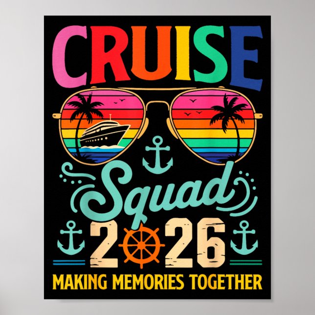Póster Cruise Squad 2026 Family Group Matching Summer Vac (Frente)