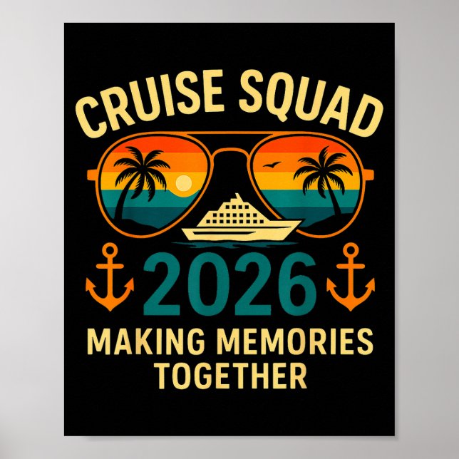 Póster Cruise Squad 2026 Family Vacation Matching Group S (Frente)