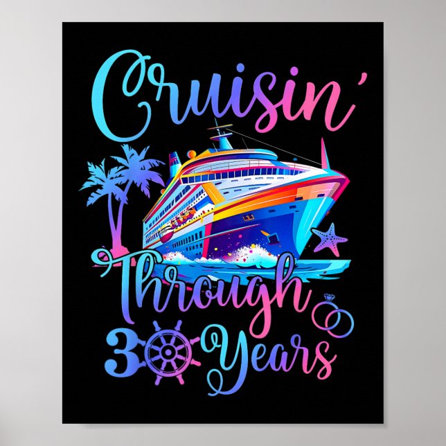 Póster Cruisin Through 30 Years 30th Wedding Anniversary  (Frente)