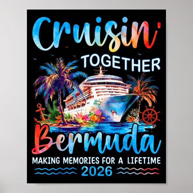 Póster Cruisin' Together Bermuda 2026 Family Vacation Cru (Frente)