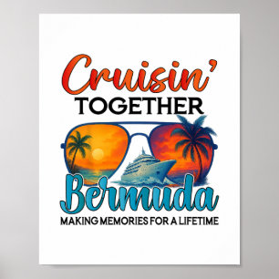 Póster Cruisin Together Bermudas 2025 Amigos Crucero Berm