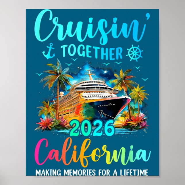 Póster Cruisin' Together California 2026 Family Cruise Va (Frente)