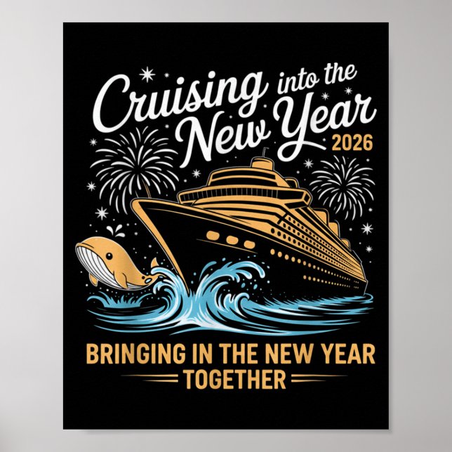 Póster Cruising Into 2026 New Years Eve Party Cruise Fami (Frente)
