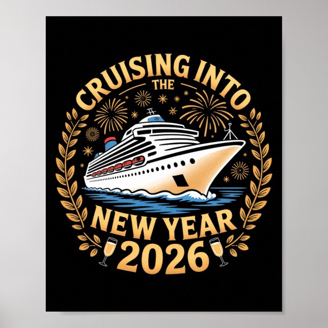 Póster Cruising Into 2026 New Years Eve Party Favors Fami (Frente)