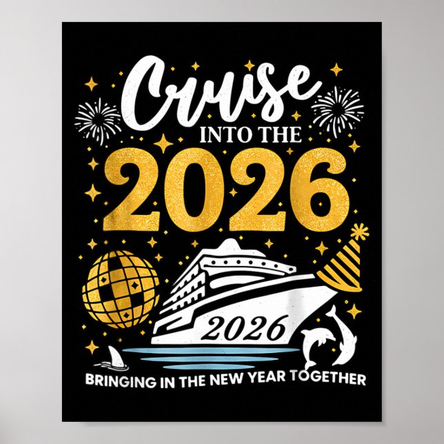 Póster Cruising Into 2026 New Years Eve Party Favors Fami (Frente)