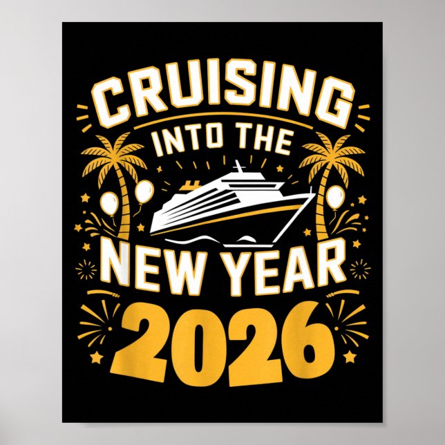 Póster Cruising Into 2026 New Years Eve Party Favors Fami (Frente)
