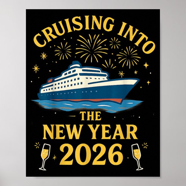 Póster Cruising Into 2026 New Years Eve Party Favors Fami (Frente)