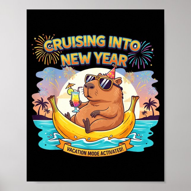 Póster Cruising Into 2026 New Years Eve Party Matching Fa (Frente)