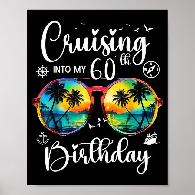 Póster Cruising Into My 60th Birthday Trip Vacation Cruis (Frente)