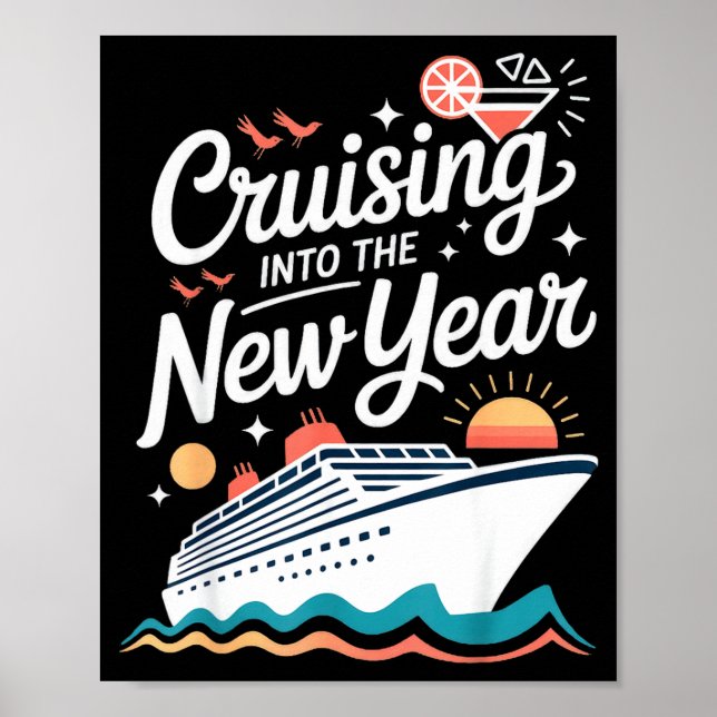 Póster Cruising Into The New Year Cruise Party Sunset Oce (Frente)