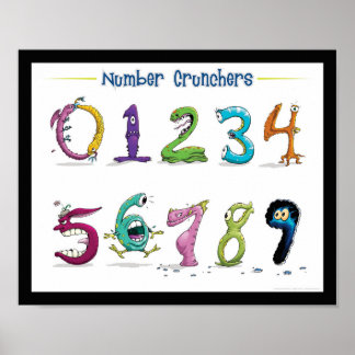 Póster ¡Crunchers número! ¡Divertido con la matemática!
