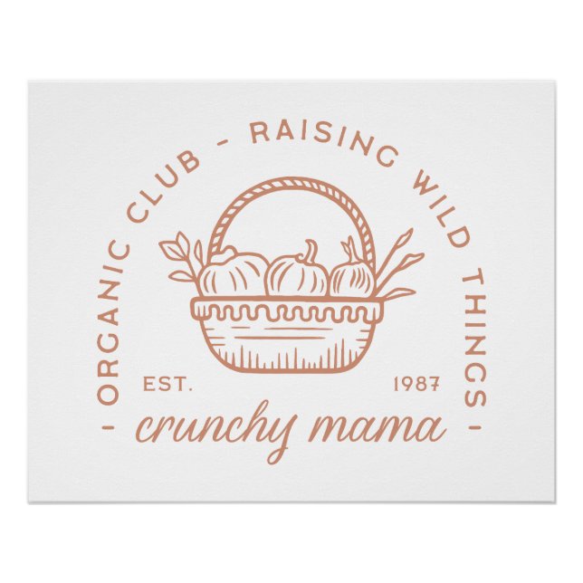 Póster Crunchy mamá orgánica hogar estética de hembra (Anverso)