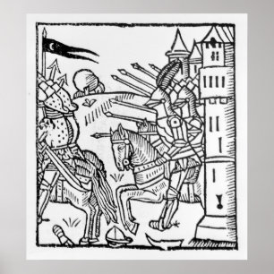 Póster Crusading knights ride out to do Battle